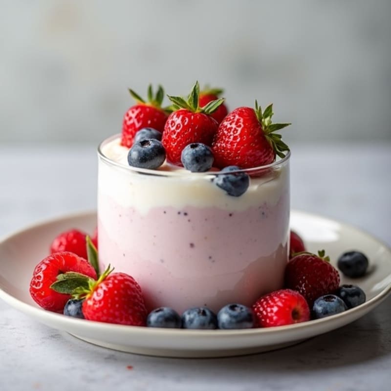 Silky Greek Yogurt Protein Mousse with Mixed Berries