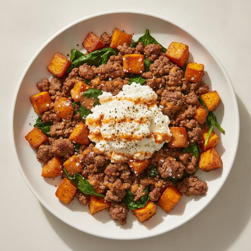 Savory Sweet Potato and Beef Power Bowl