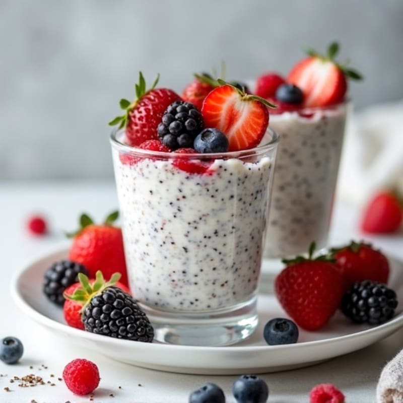 Creamy Coconut Chia Pudding with Fresh Berries