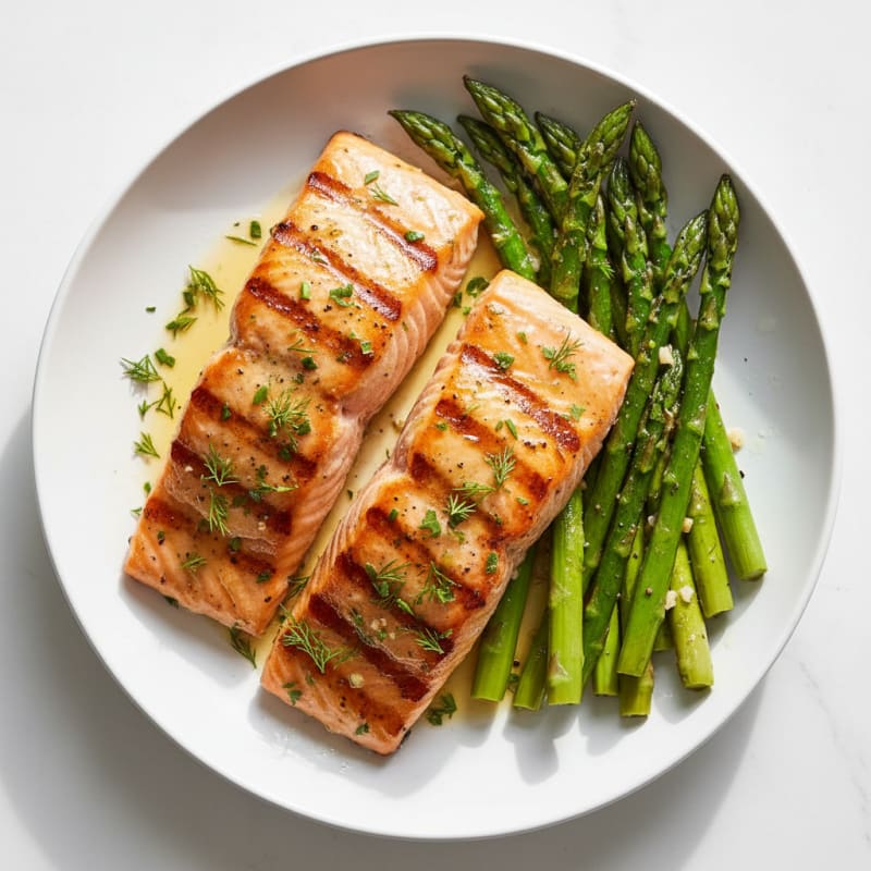 Lemon Herb Grilled Salmon with Asparagus