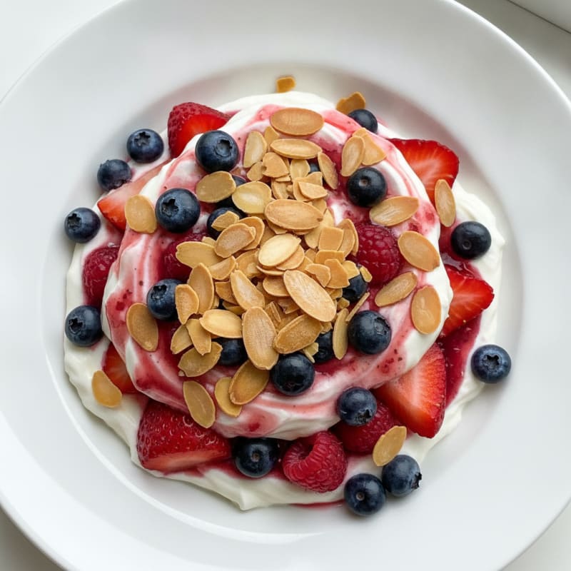 Greek Yogurt Protein Parfait with Berries and Almonds