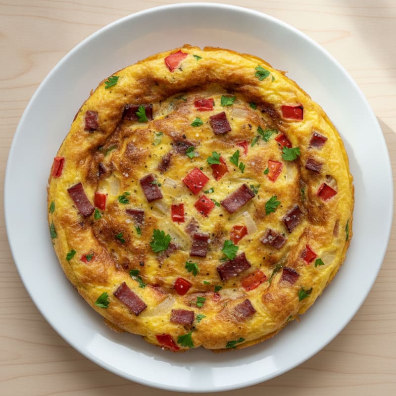 Black Forest Ham and Bell Pepper Frittata