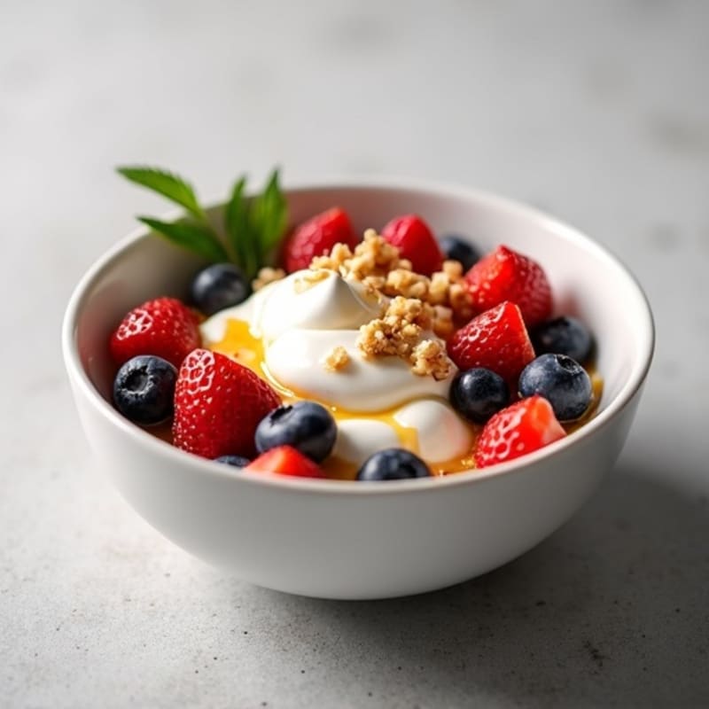 Creamy Vanilla Greek Yogurt with Fresh Fruit