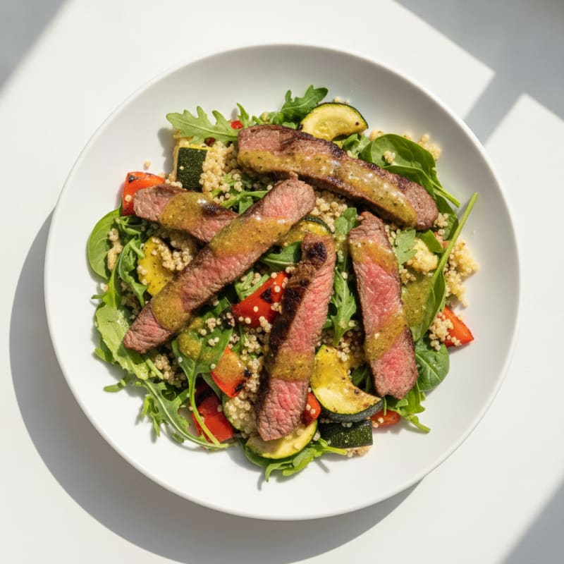 Grilled Beef and Veggie Salad with Quinoa