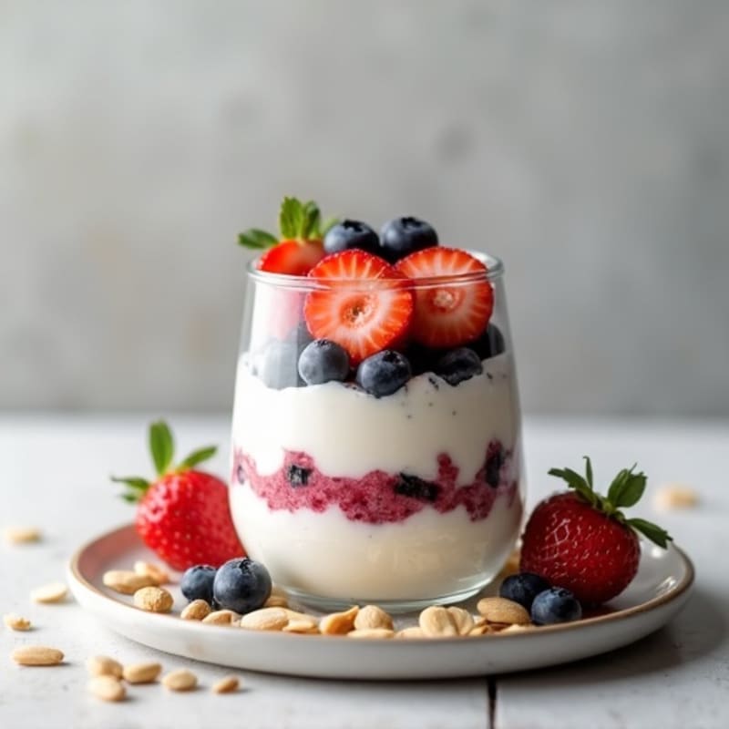 Greek Yogurt Protein Parfait with Berries and Almonds