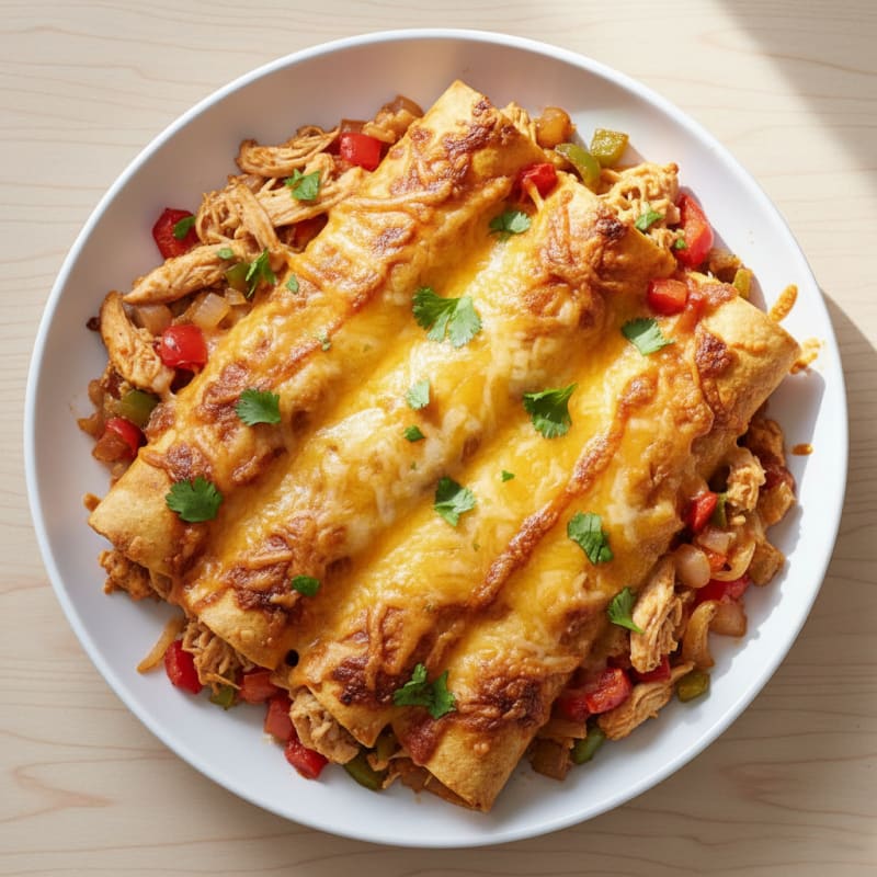 Creamy Chili Chicken Enchilada Bake