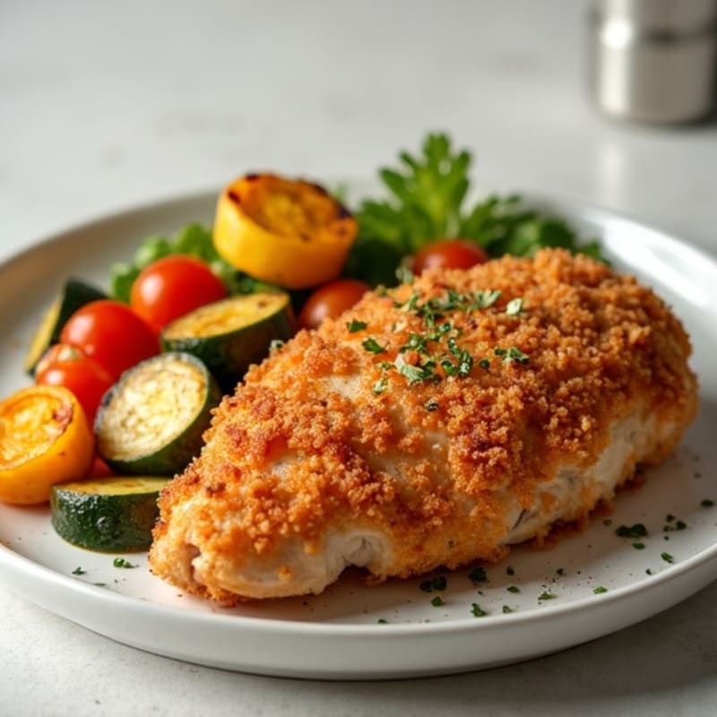 Buttermilk Crispy Chicken with Roasted Vegetables