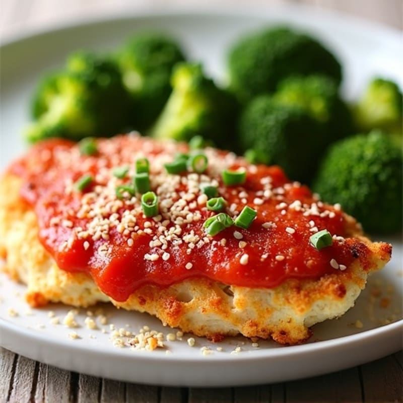 Crispy Baked Chicken Parmesan with Roasted Broccoli