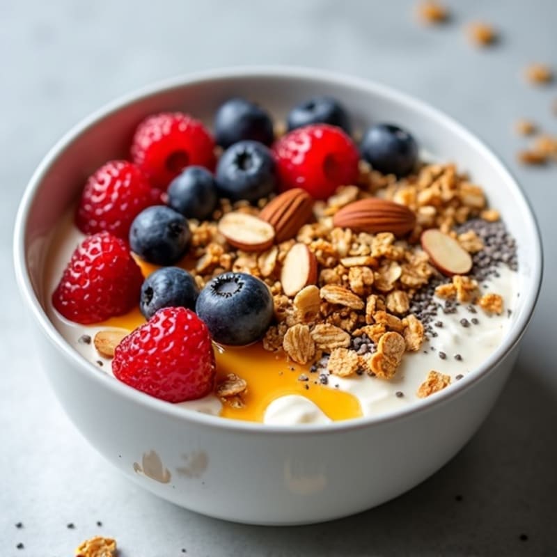 Crunchy Greek Yogurt Power Bowl with Honey-Drizzled Berries