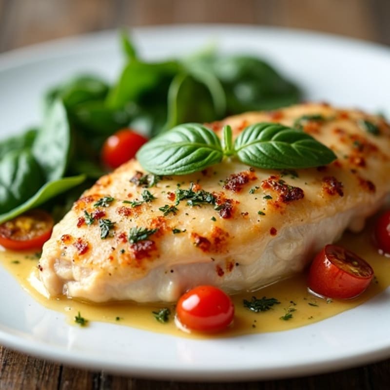 Creamy Garlic Herb Chicken with Sun-Dried Tomatoes and Spinach