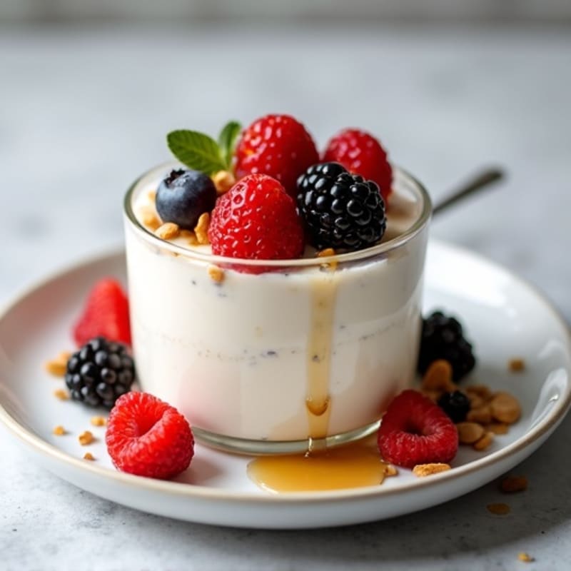 Silky Greek Yogurt Protein Mousse with Berries