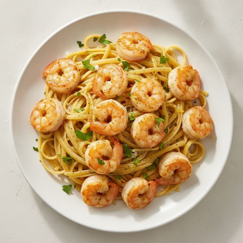 Garlic Butter Shrimp Scampi with Linguine