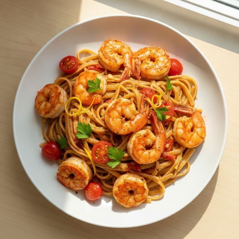 Spicy Calabrian Chili Shrimp Linguine