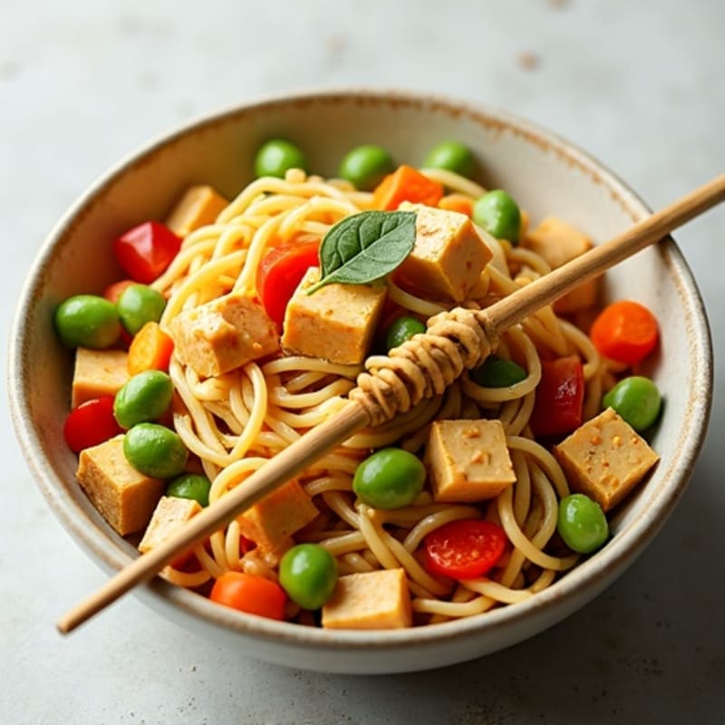 Creamy Peanut Noodles with Crisp Vegetables