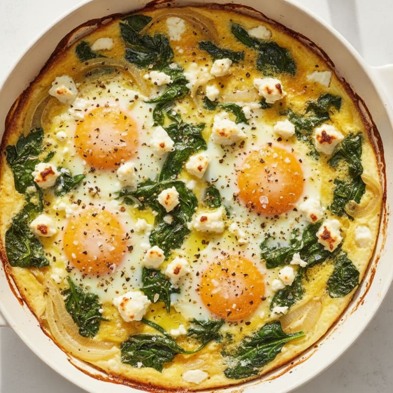 Baked Eggs with Spinach and Feta