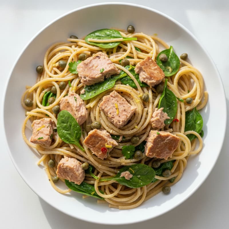 Lemon-Herb Tuna Pasta with Capers