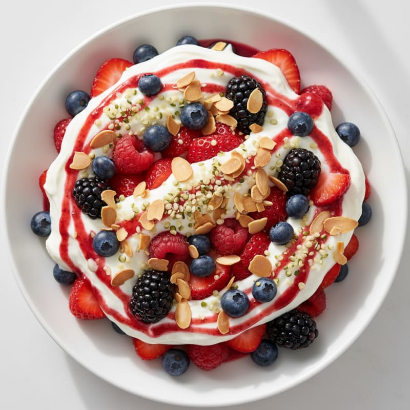 Greek Yogurt Protein Parfait with Mixed Berries