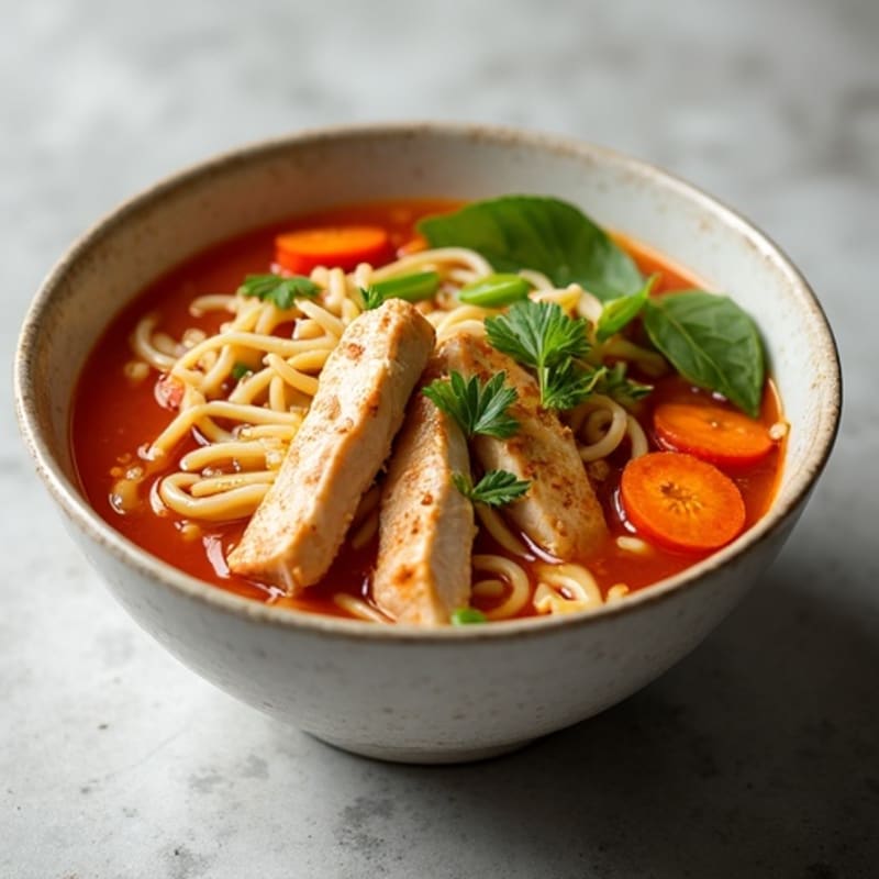 Spicy Sriracha Chicken Noodle Soup