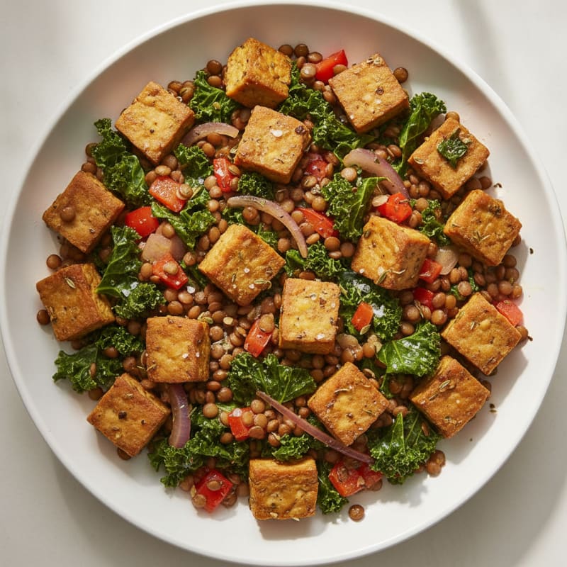 Herbed Tempeh & Lentil Skillet