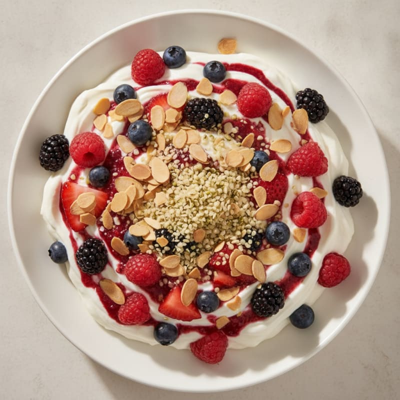 Greek Yogurt Protein Parfait with Mixed Berries