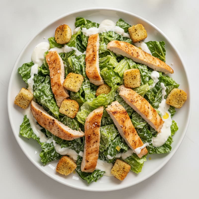 Chicken Caesar Salad with Garlic Croutons