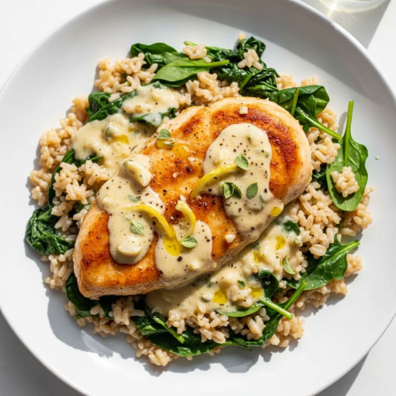 Creamy Lemon Herb Chicken and Rice