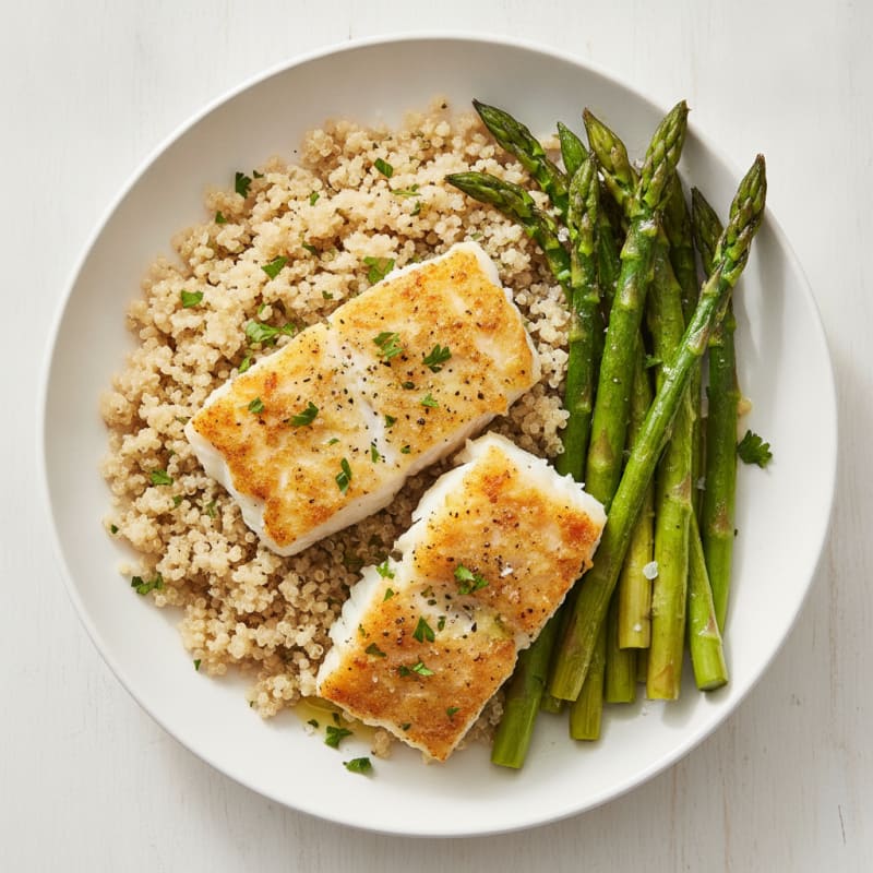 Lemon Herb Baked Cod with Asparagus