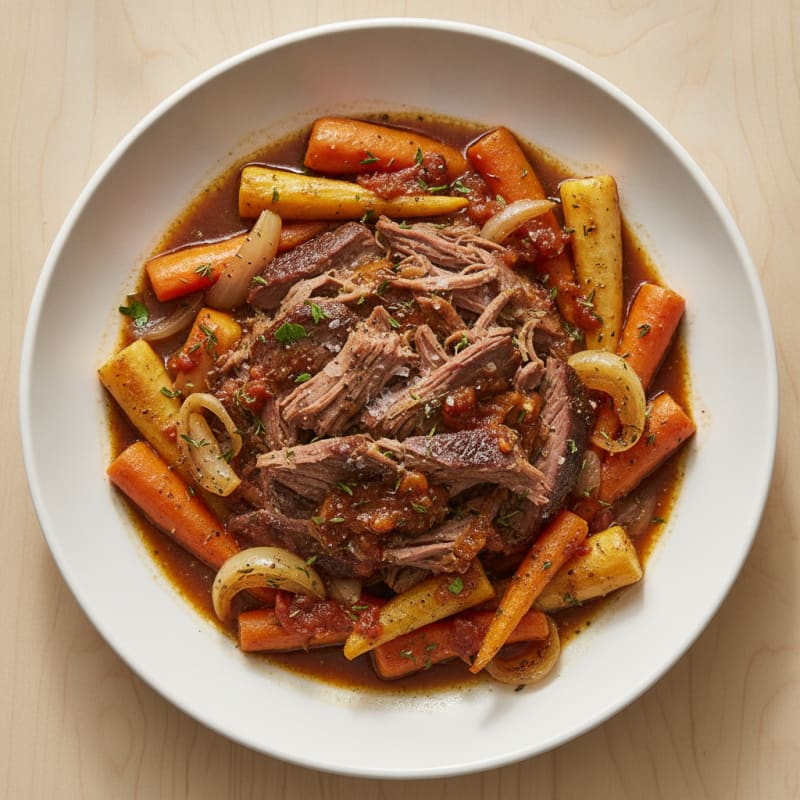 Slow-Cooked Beef Brisket with Root Vegetables