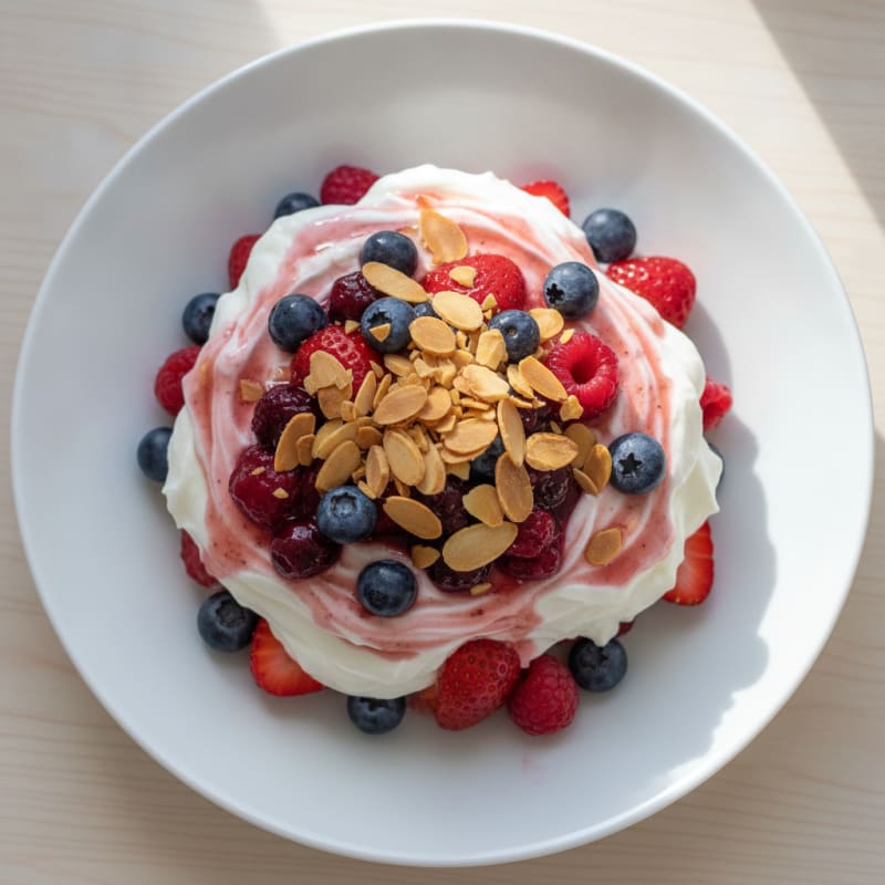 Greek Yogurt Protein Parfait with Mixed Berries