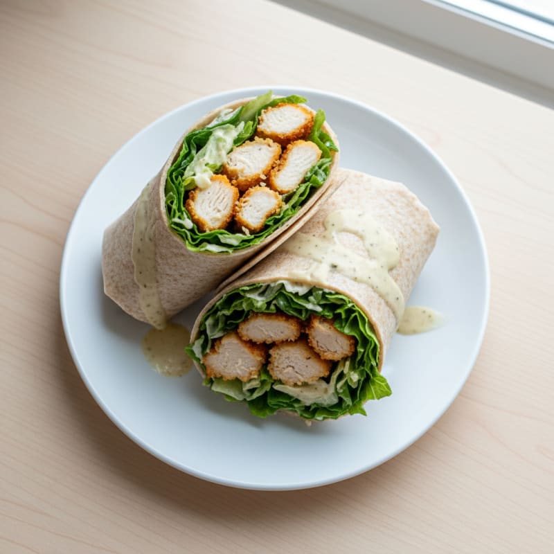 Crispy Ranch Chicken Caesar Wraps