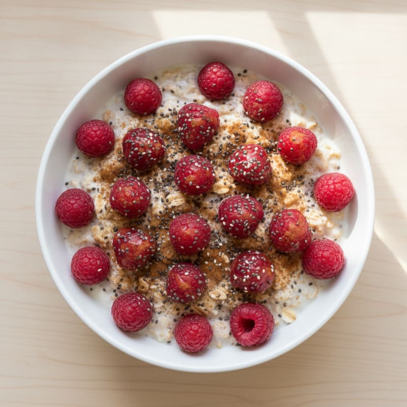 Overnight Oats with Berries and Seeds