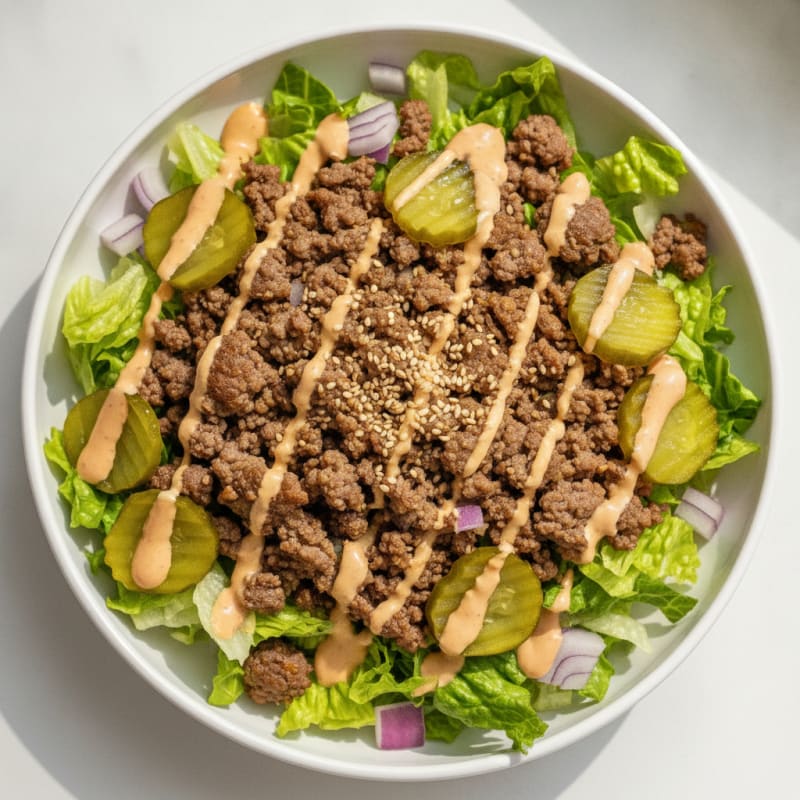 Big Mac Inspired Burger Bowl