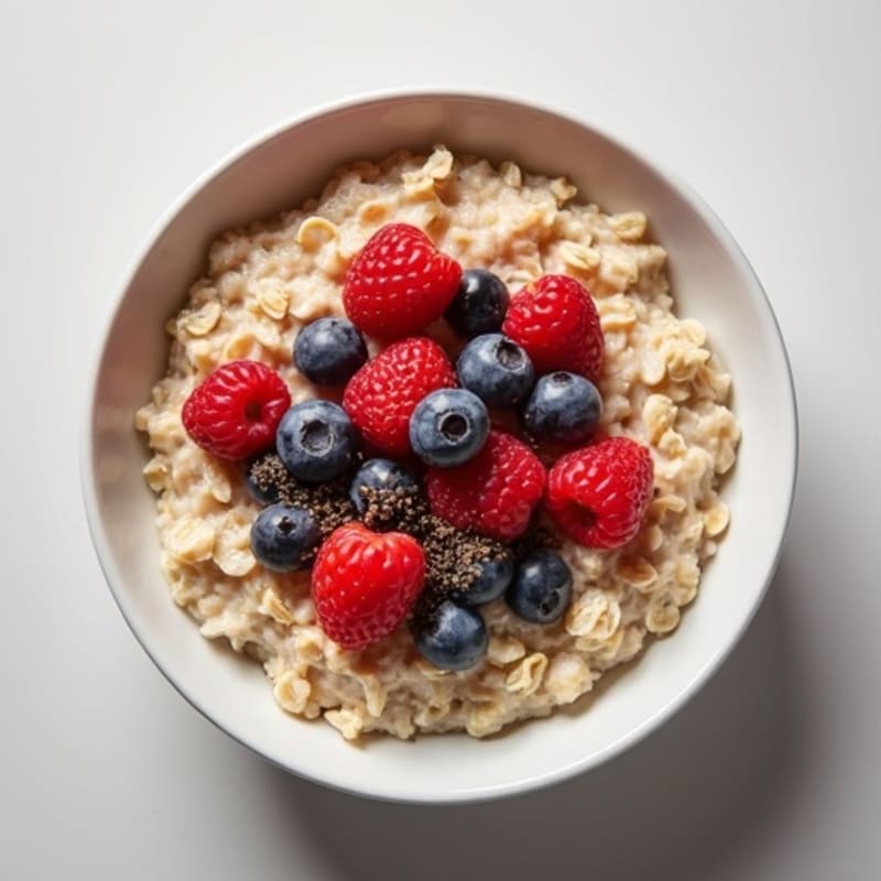 Protein-Packed Creamy Vanilla Oatmeal with Berries