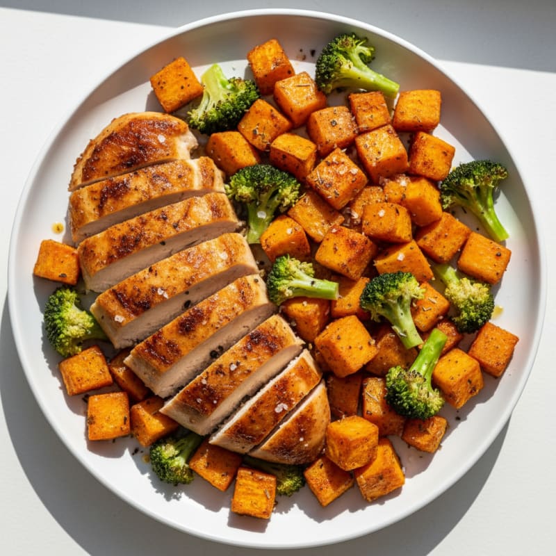 Crispy Roasted Chicken and Sweet Potatoes
