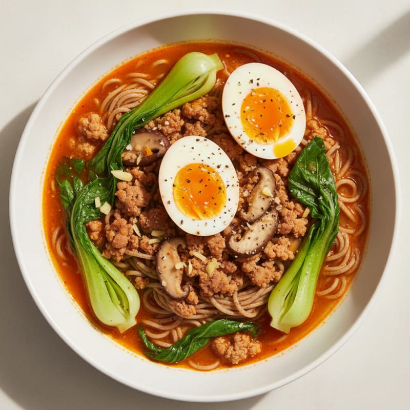 Sriracha Pork Ramen with Jammy Egg