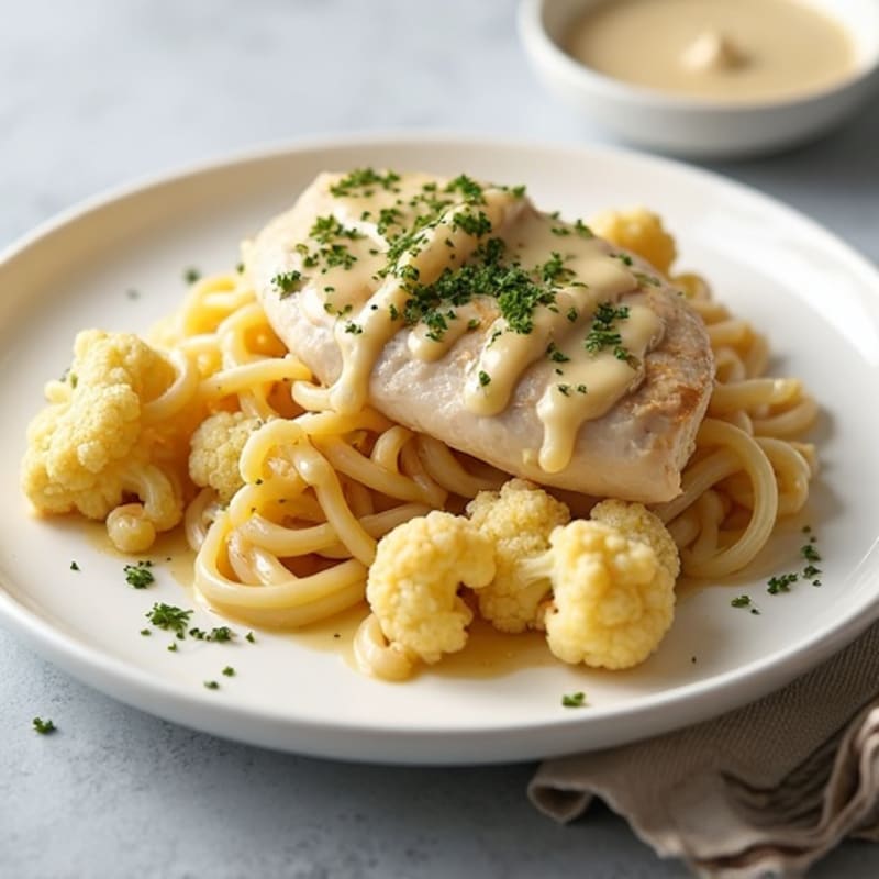 Creamy Garlic Chicken Cauliflower Alfredo