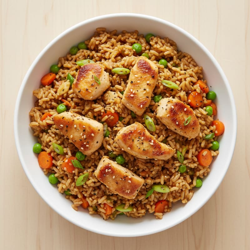 Crispy Sesame-Ginger Chicken Fried Rice