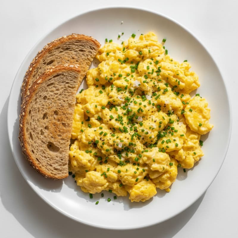 Fluffy Scrambled Eggs with Chives