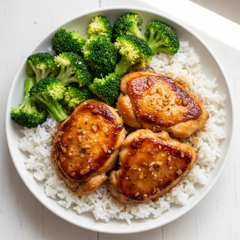 Crispy Teriyaki Glazed Chicken Thighs