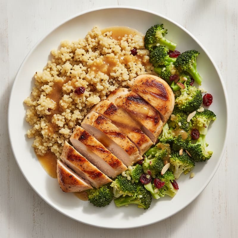 Grilled Chicken Breast with Quinoa and Broccoli Salad