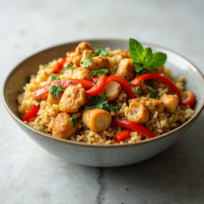 Chicken and Crispy Vegetable Brown Rice Stir-Fry