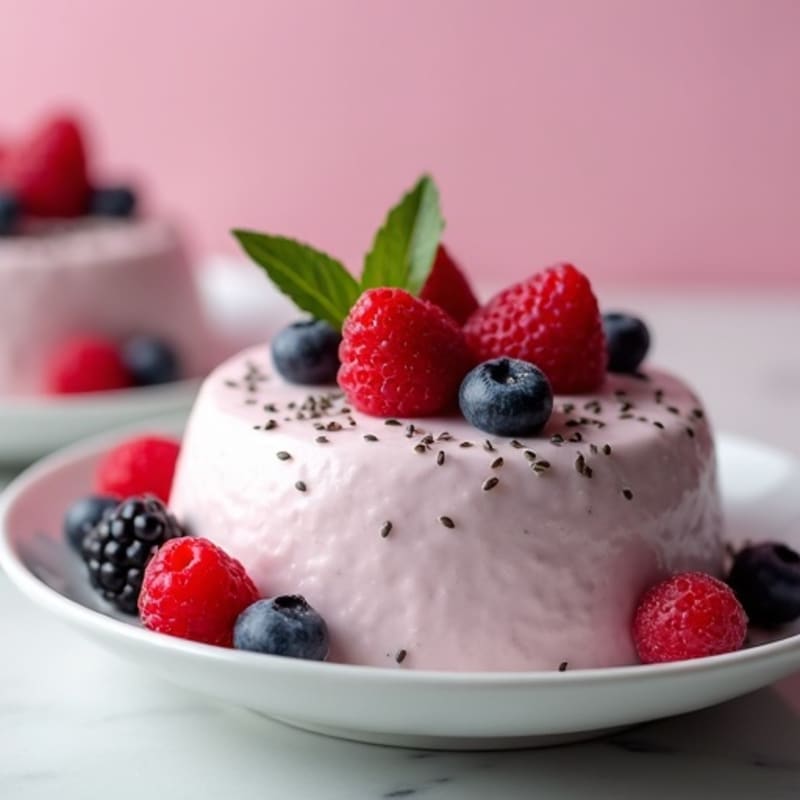 Creamy Greek Yogurt Protein Mousse with Mixed Berries