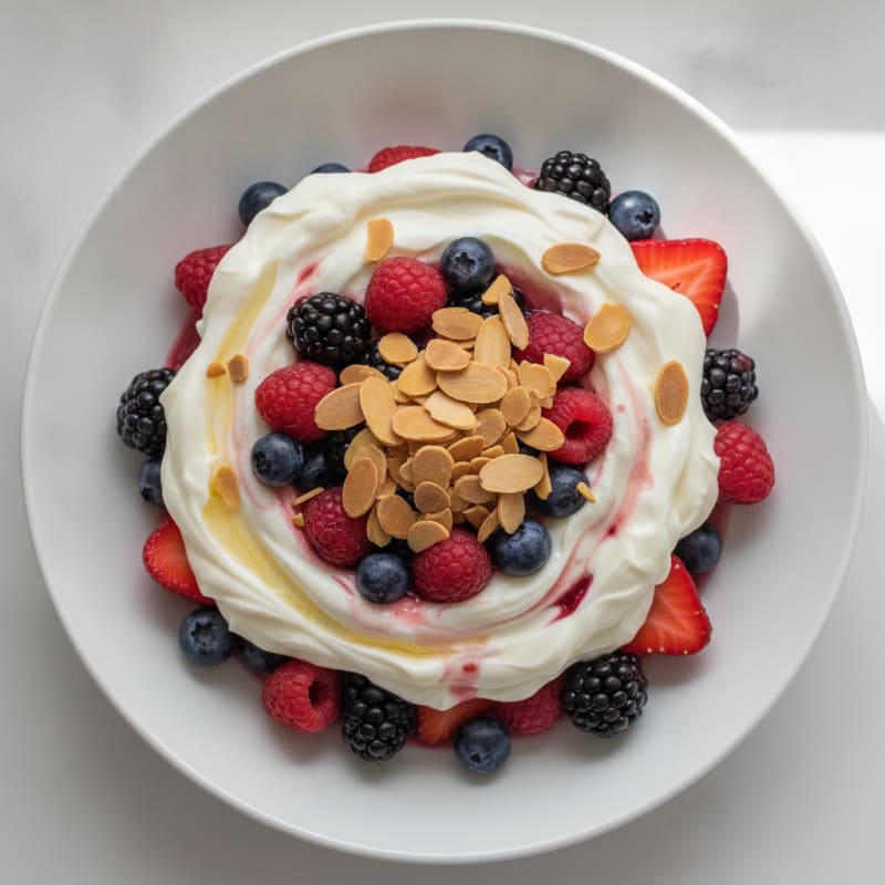 Greek Yogurt Protein Parfait with Mixed Berries
