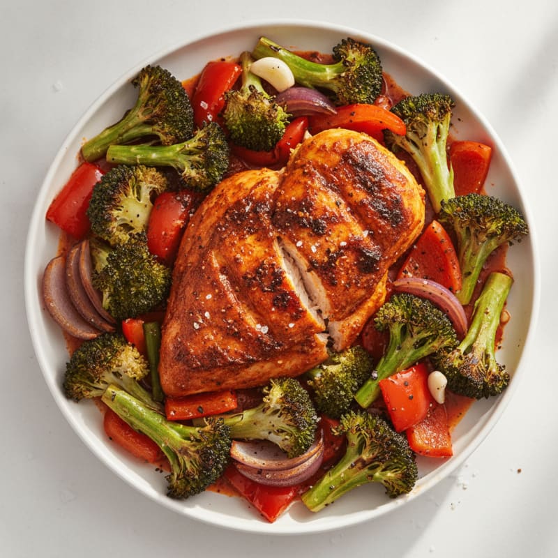 Spicy Harissa Chicken with Roasted Vegetables
