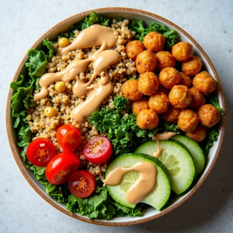 Crispy Roasted Chickpea Buddha Bowl with Tahini Sauce