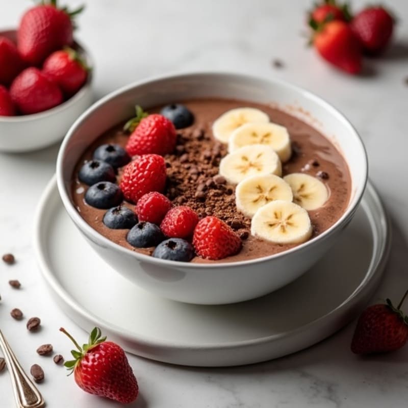 Creamy Chocolate Protein Smoothie Bowl with Crunchy Cacao Nibs