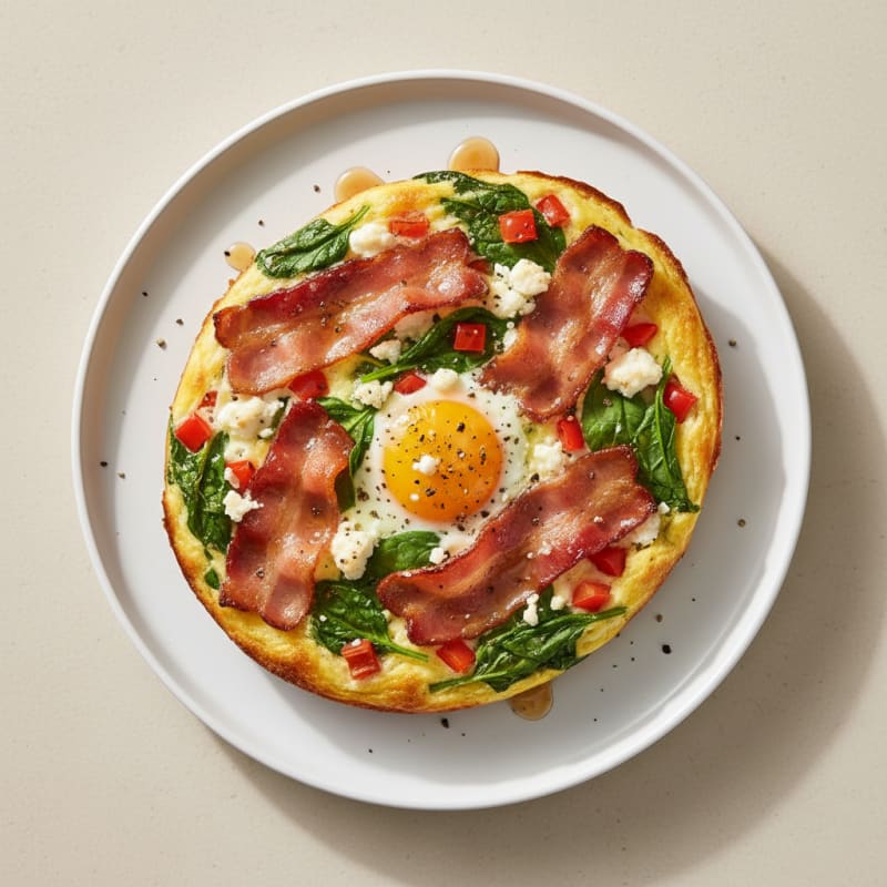 Crispy Maple-Glazed Bacon & Egg Bake