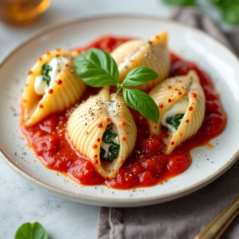 Healthy Baked Spinach Ricotta Stuffed Shells