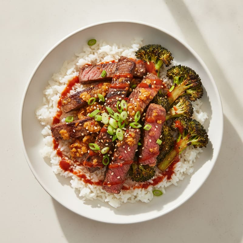 Spicy Steak and Rice Protein Bowl