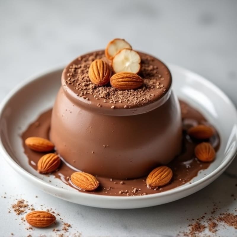 Silky Chocolate Protein Pudding with Toasted Almonds